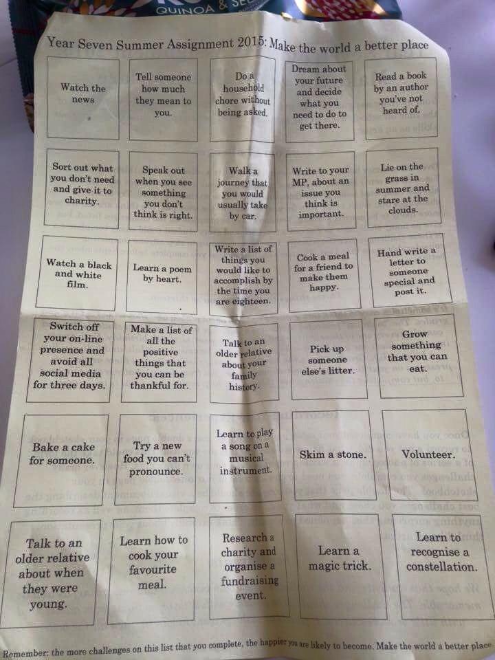 Assignment 2015: Make the world a better place!