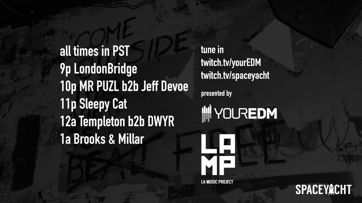 spaceyacht's tweet photo. 📺 LIVE IN LOS ANGELES
📺 TUNE IN AT 10P PST
➡️ http://t.co/GRLtpofaaq http://t.co/hiMTWK1T9Q