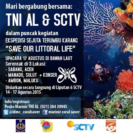slankdotcom's tweet photo. Untuk para pecinta air asin, ayo ikutan puncak kegiatan Ekspedisi Sejuta Terumbu Karang "Save Our Littoral Life" http://t.co/yX4RatZnDn