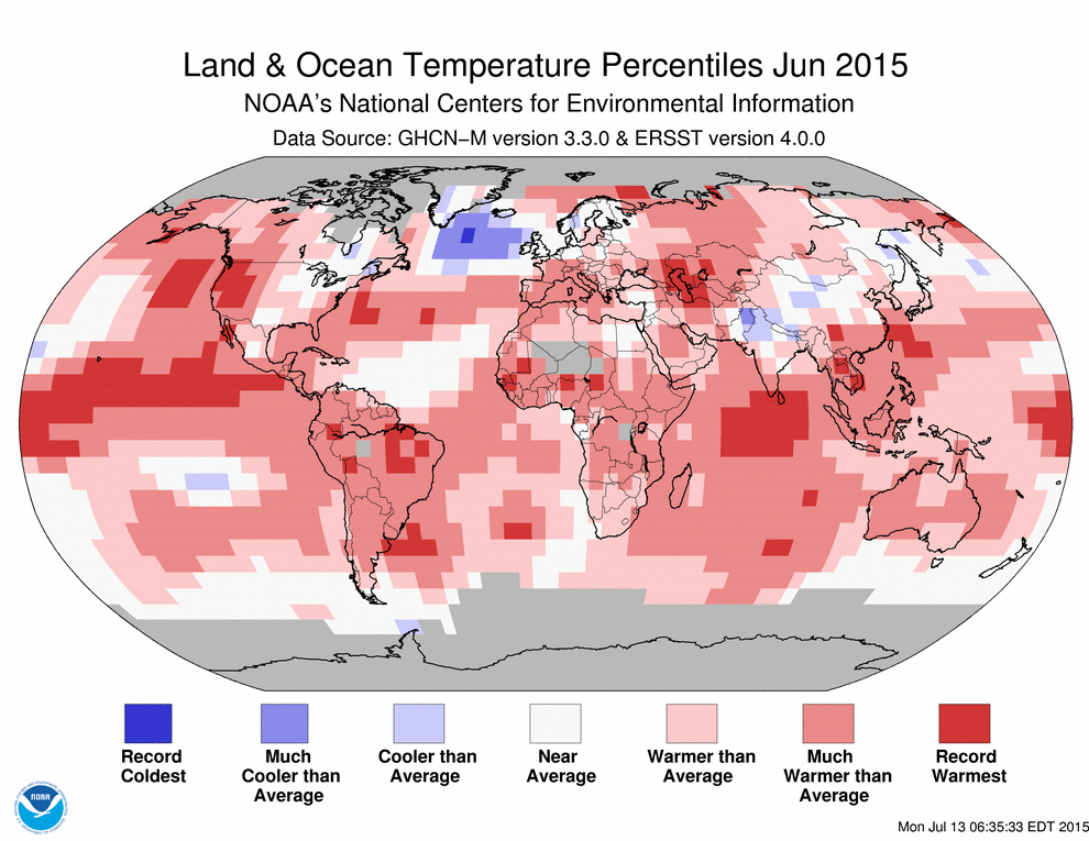 wef's tweet photo. Is 2015 the hottest year ever recorded? http://t.co/xSc07waDiZ #weather #climatechange @NOAA http://t.co/HWcusWes5u