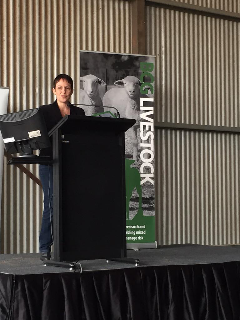 BCG_Birchip's tweet photo. Research and innovation is @BCG_Birchip hallmark says @JaalaPulford @ #BCGSMS15 http://t.co/ArW2UdopcR