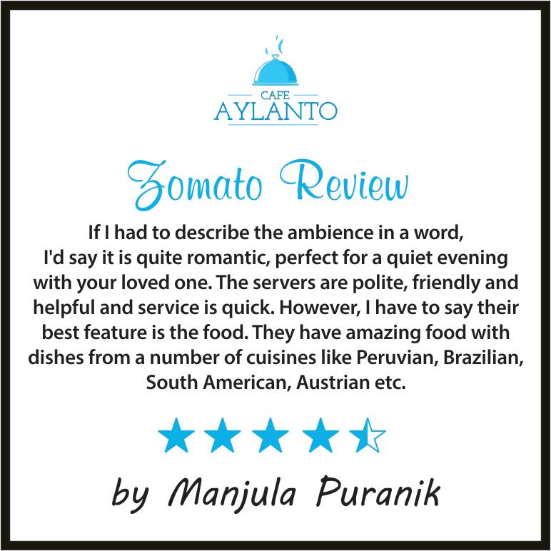 cafeaylanto's tweet photo. We promise a good time to all those who visit us! Thank you Manjula for your #Zomato #Review! http://t.co/pXrAcILTuR