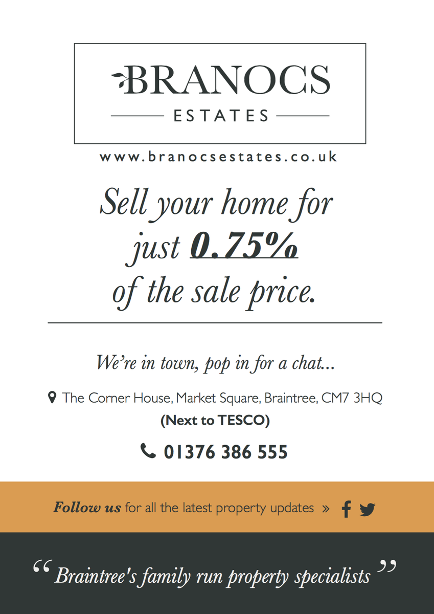 branocsestates's tweet photo. SELL YOUR HOME FOR JUST 0.75%!  CALL NOW ON 01376 386555 to arrange your FREE property appraisal http://t.co/C6tnpePLL5