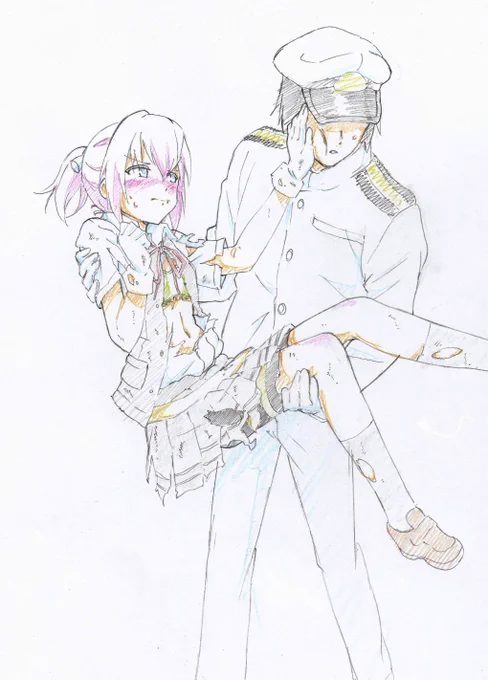 らくがき お姫様だっこされるぬいぬい 