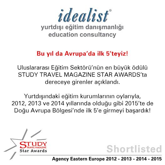 Idealist has been shortlisted in @StudyTravelMag StarAwards, Agency Eastern Europe Category for the 4th year in a row