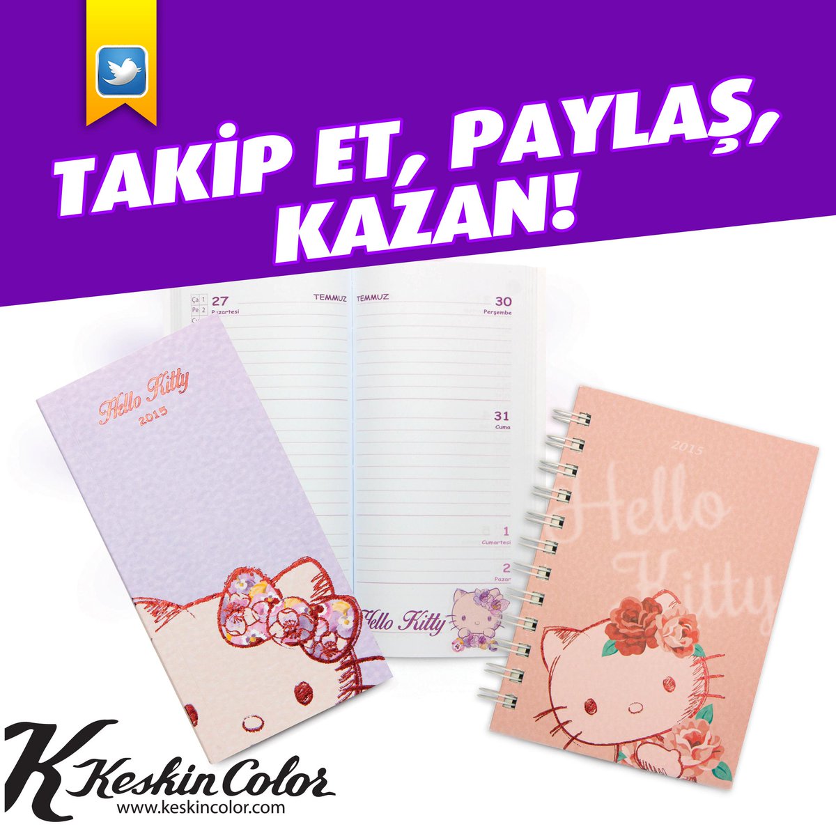 keskin_color's tweet photo. Twitter yarışmamız başladı. Bizi takip et, bu gönderiyi retweet'le. Hello Kitty'li ajanda kazanma fırsatını yakala! http://t.co/db52efcUNM
