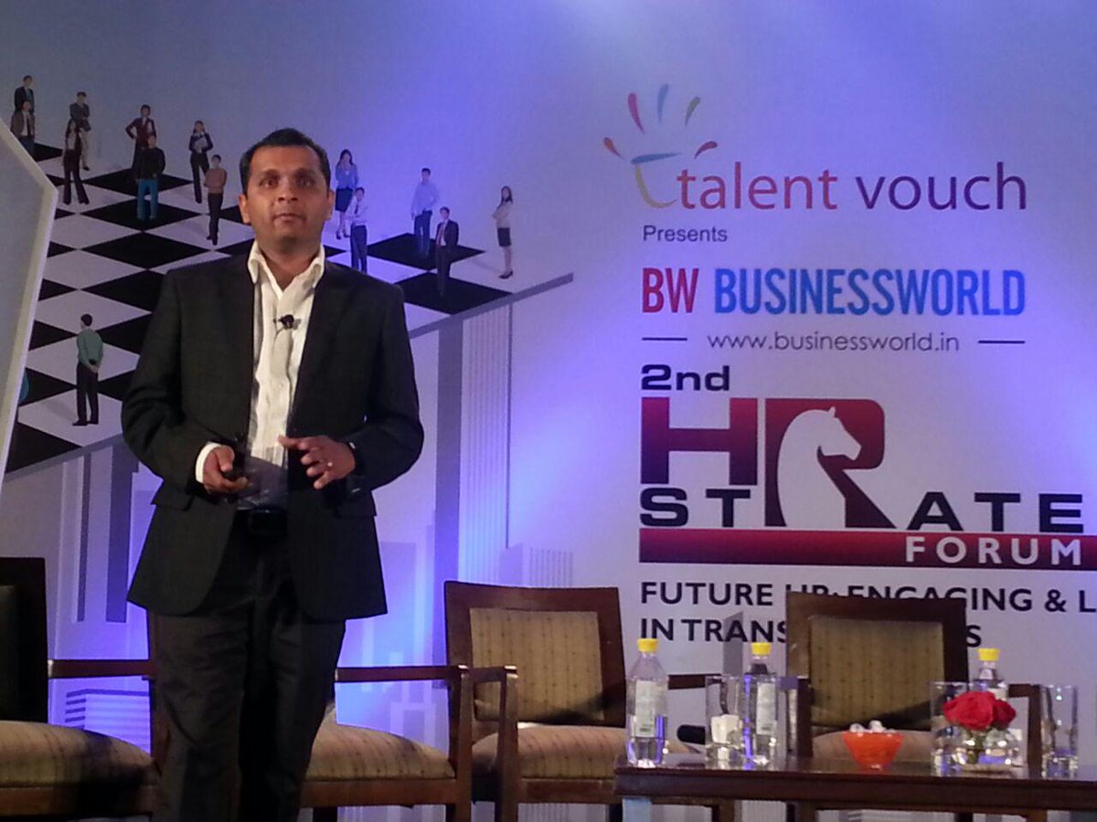 Hiree's tweet photo. @khasnis addressing the audience at the 2nd Business World HR Strategy Forum.
#HRStrategyForum #Speaker #hrtech http://t.co/As8ay9vrxB