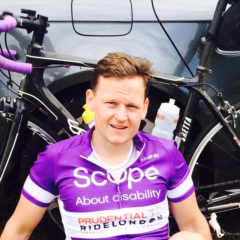 SeanDarney's tweet photo. Only a few more days to go before #RideLondon for #scope. Please support me http://t.co/TSSoXM3btE @georgegilbey rt? http://t.co/Qbtcxc30Km