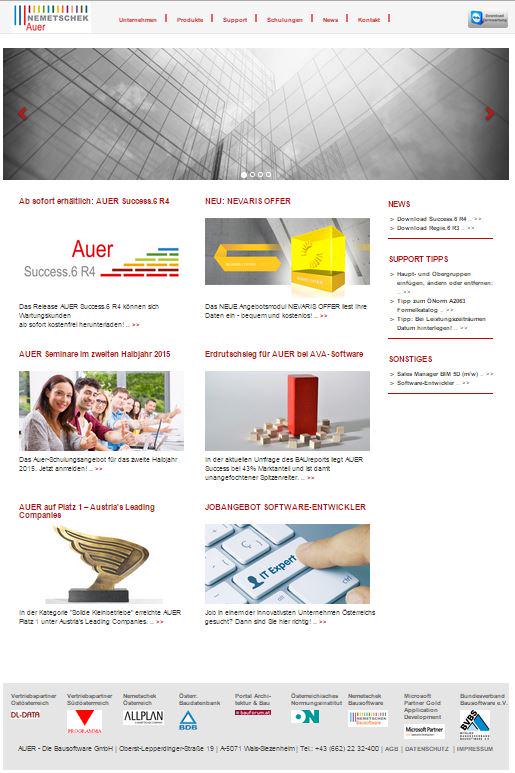 NEMETSCHEK AUER in neuem Gewand! Unsere Website hat ein neues Gesicht!  Mehr zu sehen unter: bausoftware.at