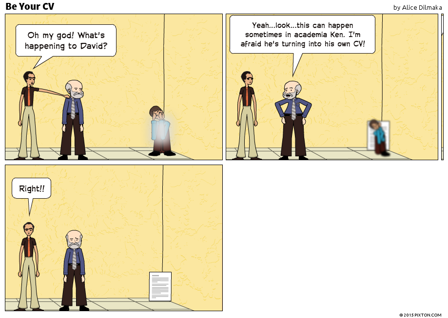 academiccomics's tweet photo. CV-itis #Publication #PhDchat #Academia #AcWri #highered #PhD #PhDChat #PhDForum #science #scholar http://t.co/VxY7DljUsR