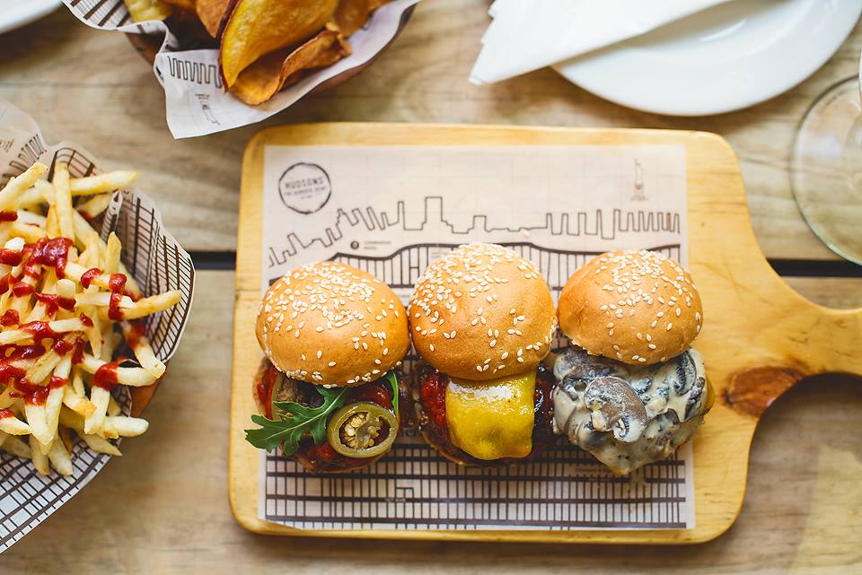 NightOutSA's tweet photo. They say "3's a crowd"; we say 3's a party. If you love burgers, you'll love the Hudsons Sliders from @HudsonsBurgers http://t.co/ynM89ycOzg