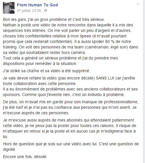 FromHumanToGod's tweet photo. Pour les ceux qui ne sont pas encore au courant. #LeRespect #TeamGOD http://t.co/JqAITgcqTV