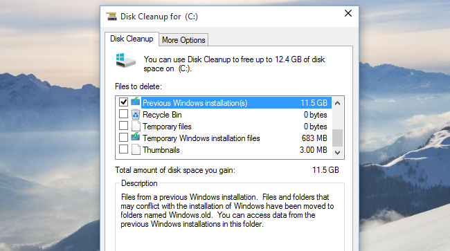 Protip: if you just upgraded to Windows 10 from a previous version (and satisfied with it), run Disk Cleanup!