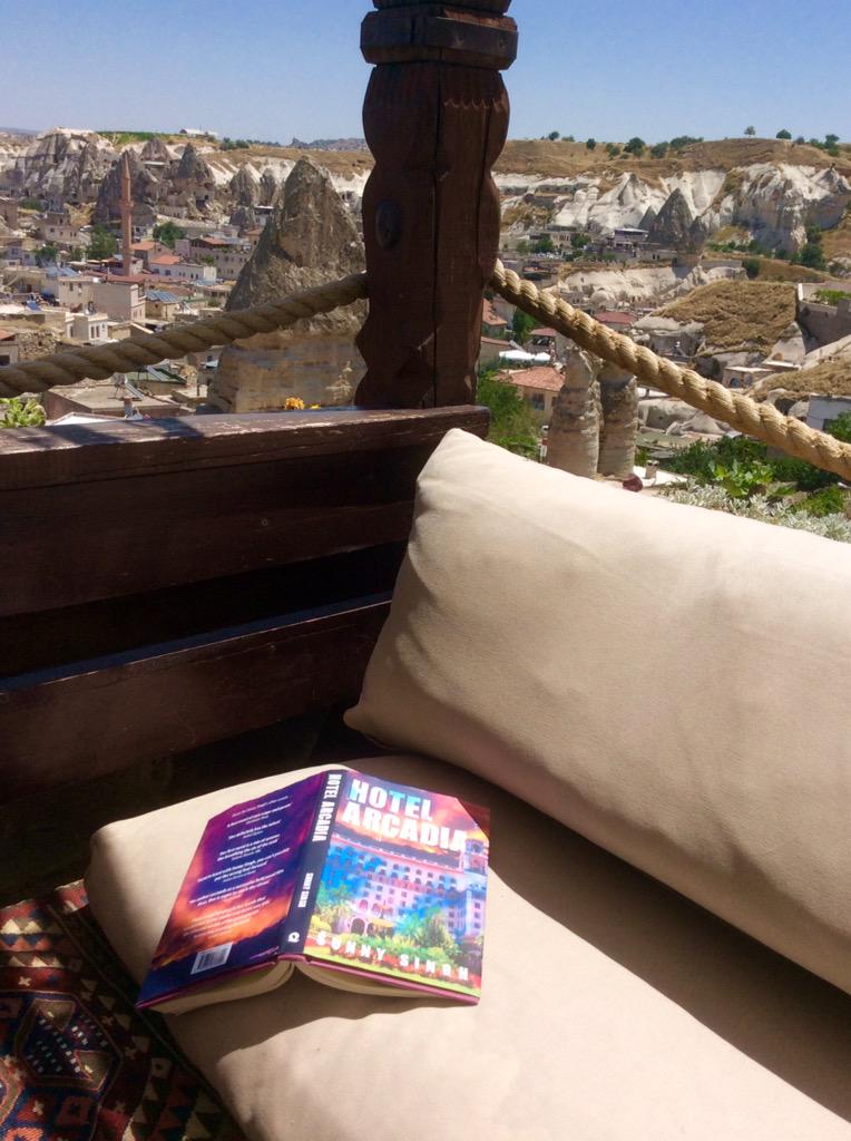 m4monika's tweet image. Reading the fabulous new novel by @sunnysingh_nw3 in #Goreme #Turkey #wherebooksgo