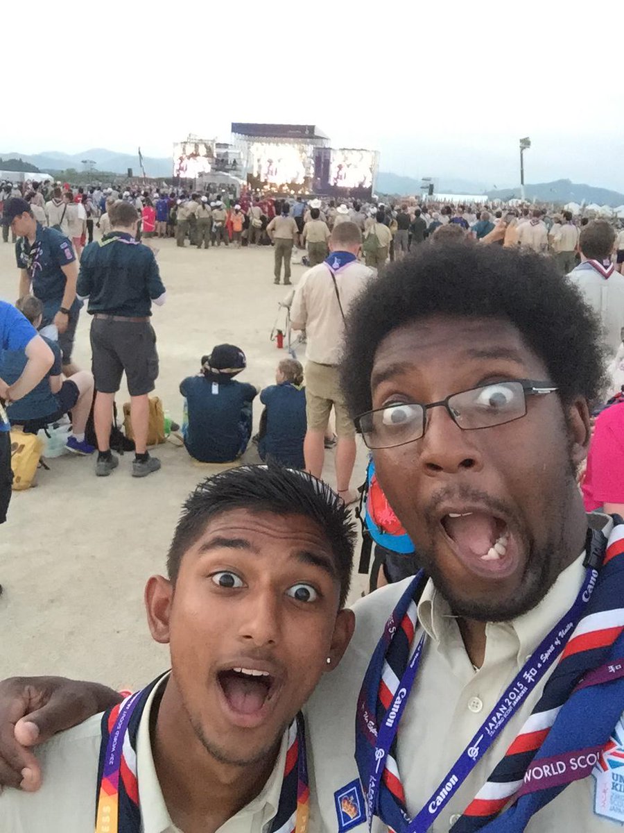 JamesBReid's tweet photo. Amazing night at the opening ceremony with the man of the moment @jagzbharth and 33,000 others #Japan2015 #dselfie http://t.co/xbWbyLlVER