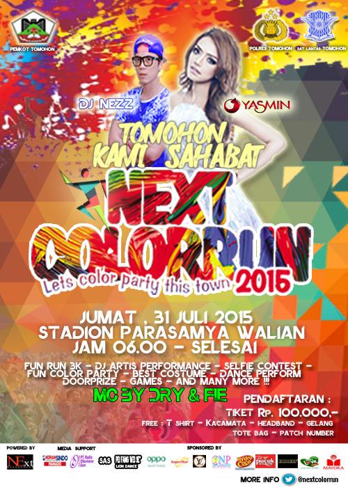 KAMI SAHABAT NEXT COLOR RUN 2015 , jumat 31 juli | stadion parasamya walian | start 06.00 - selesai