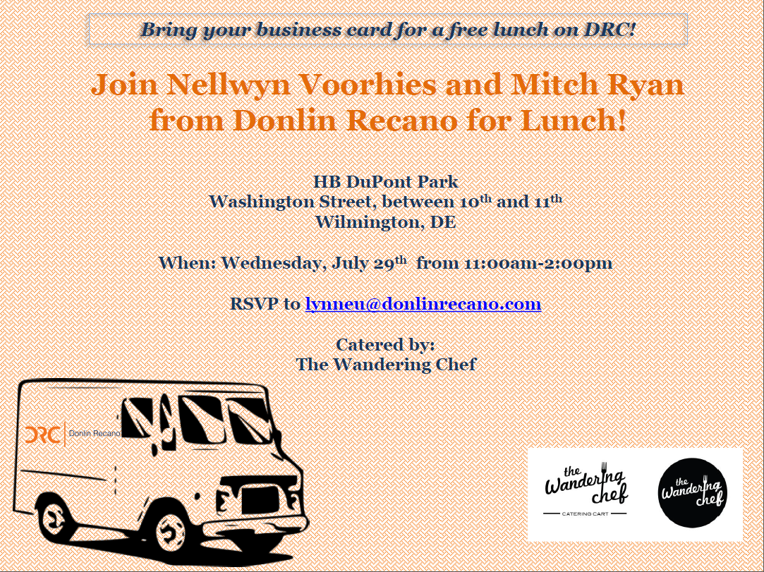DRC_News's tweet photo. Join Nellwyn Voorhies and Mitch Ryan TODAY at the DRC food truck from 11:00 am to 2:00 pm. See you there! http://t.co/1hz1zI3698