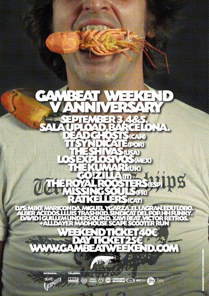 2° cartel #GambeatWeekend V! 3-5SEP en la #SalaUpload #Barcelona ➡ movingtickets.com/gambeat-weeken… #garaje #rock