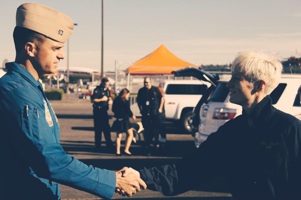 PortlandWSOC's tweet photo. The only time this will mean Pinoe is an ✈️ Pilot... #onceapilot “@SeattleReignFC: Pilot meets co-pilot. #LetsFly http://t.co/nv1u1psQgm”