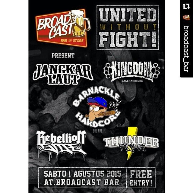 @Info_Singaraja (@info_singaraja) on Twitter photo <a href="/Broadcast_bar/">Broadcast Bar</a> United Without Fight w/ <a href="/JangkarLautHC/">Jangkar Laut HC</a> <a href="/BARNACKLEBOY_HC/">BARNACKLE BOY</a> #kingdom_Hc <a href="/RebellionHC/">RBL 13 </a> @thunderbali 01/08/15 <a href="/Broadcast_bar/">Broadcast Bar</a> United Without Fight w/ <a href="/JangkarLautHC/">Jangkar Laut HC</a> <a href="/BARNACKLEBOY_HC/">BARNACKLE BOY</a> #kingdom_Hc <a href="/RebellionHC/">RBL 13 </a> @thunderbali 01/08/15