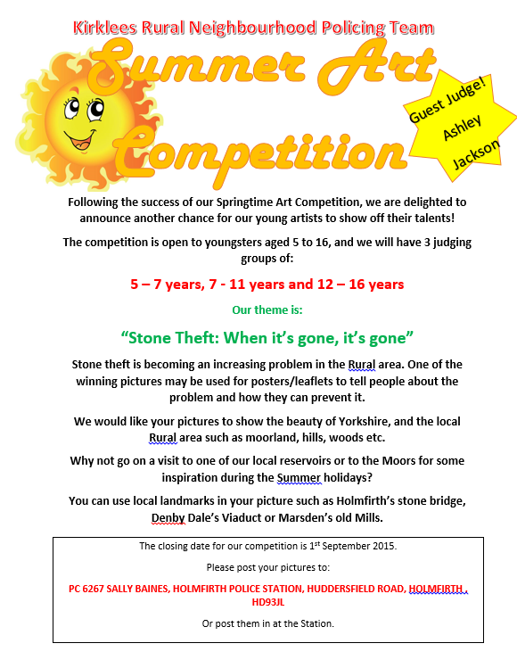 WYP_KirkRural's tweet photo. @ArmitagesGC Can you RT details about our Summer Art Comp? We're looking for entries from local kids. Thanks! http://t.co/7Bk5d9YXQc