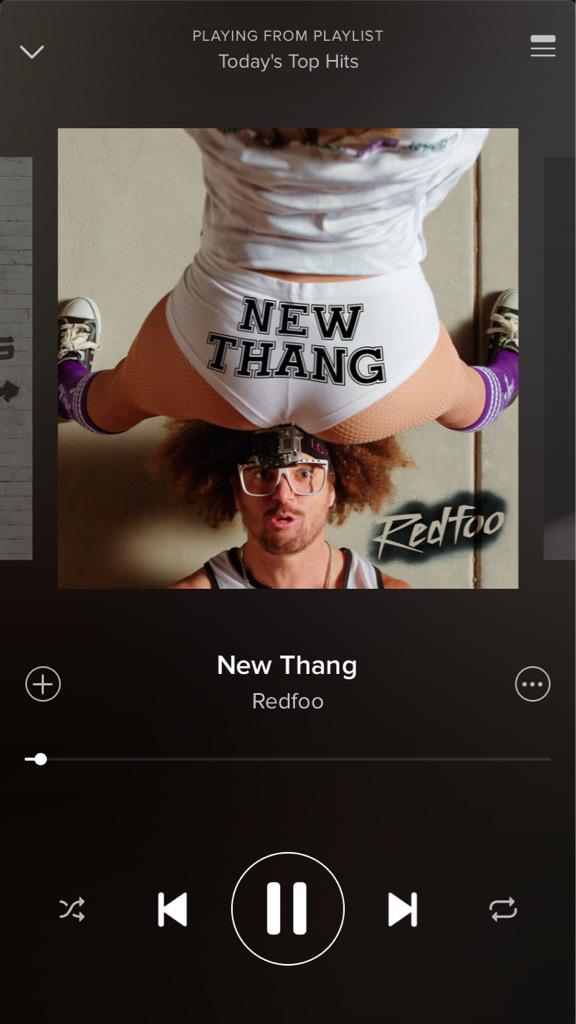 EmmaSlaterDance's tweet photo. Listening to @Spotify Today's Top Hits this morning and I get this AWESOME JAM!!!! @Redfoo #NewThang #GoFoo πΆπ http://t.co/QUlm5yv3eY