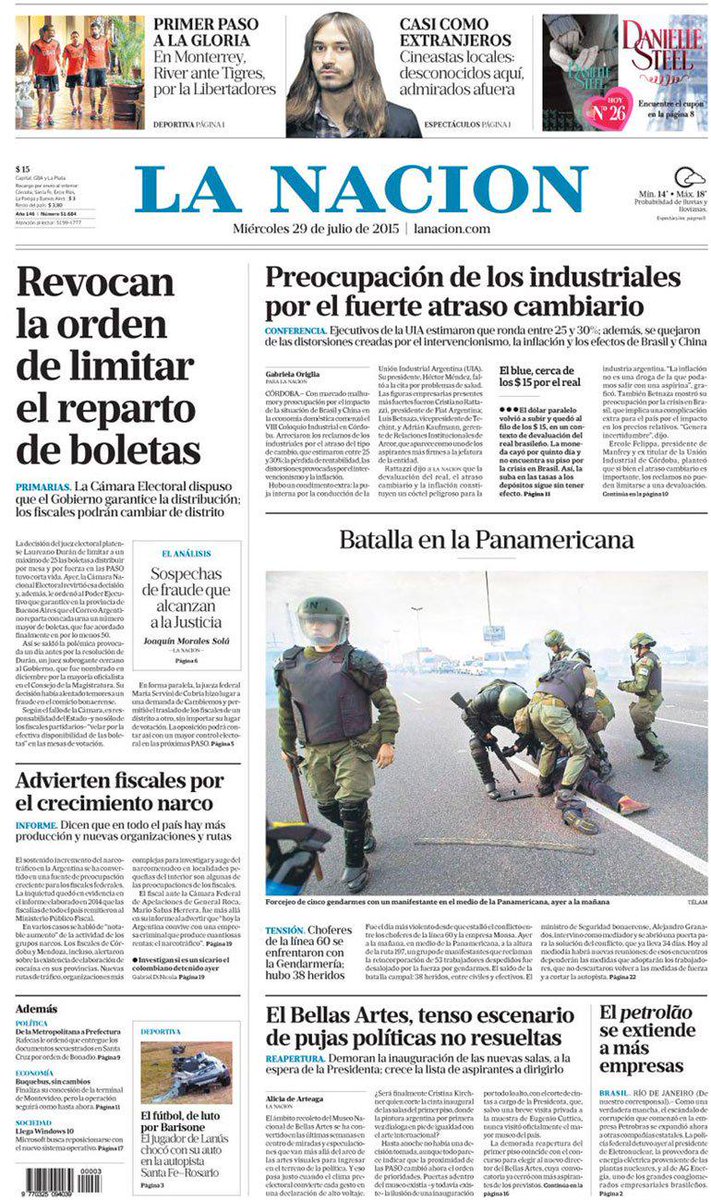 MPRESS's tweet photo. #River #Elecciones #CaídaDelReal Lideran las #TapasDelDia. Ver todas acá: http://t.co/og6fOjdf8P http://t.co/IlZUIWqq1D