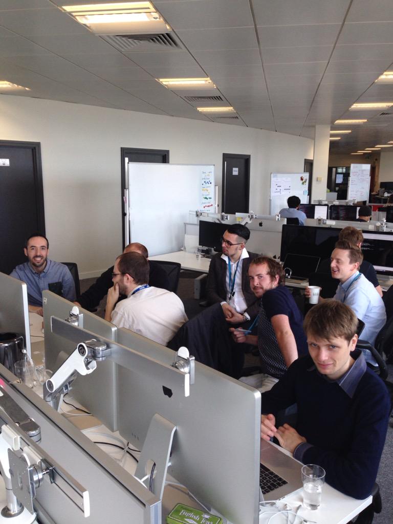 GirlsTest2's tweet photo. Not a pair of headphones in sight! #agile is all about conversations and collaboration #lifeatsky http://t.co/pBHfeRi6cx