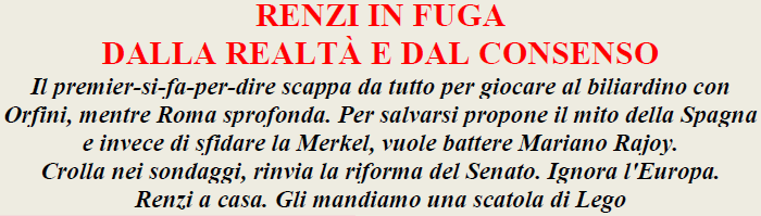 IlMattinale's tweet photo. #Renzi in fuga - http://t.co/GPlSI6ICaV @forza_italia http://t.co/70hvDSUoEf