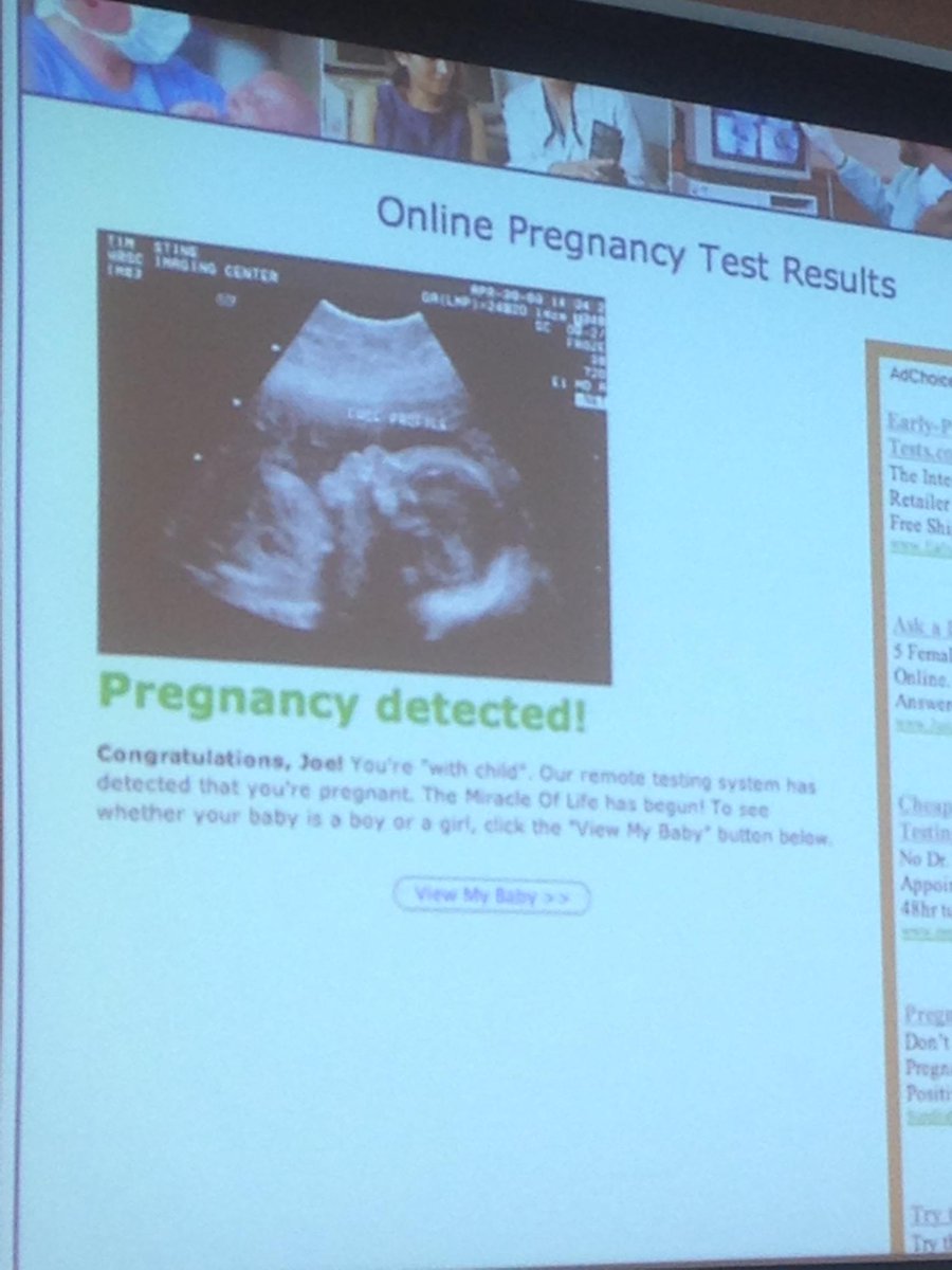EduQuinn's tweet image. This is the result of &quot;Joe&apos;s&quot; free online pregnancy test. #digiuri #crapdetection
