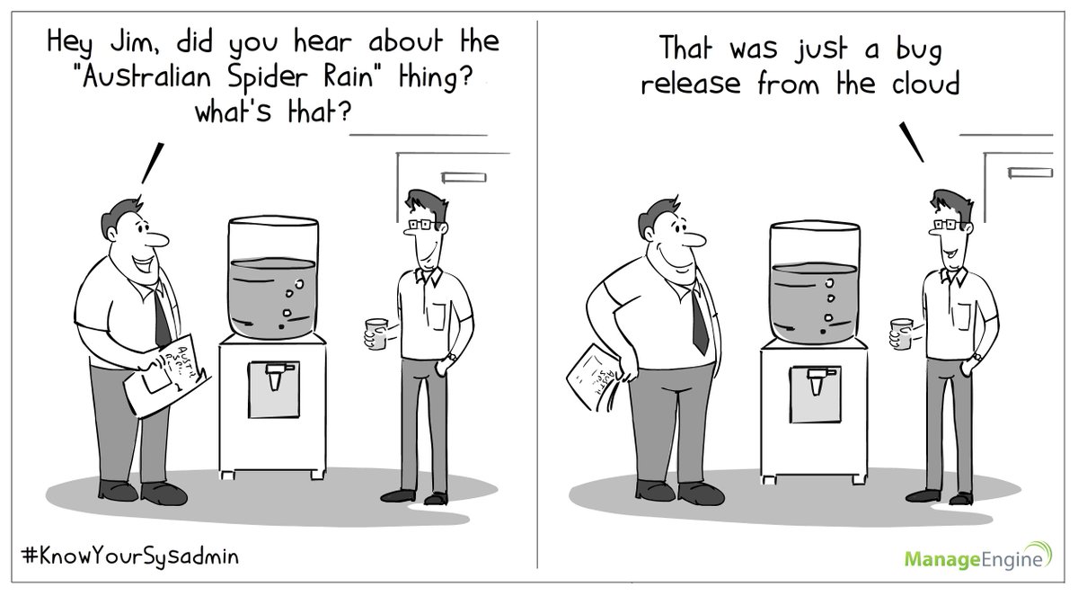 manageengine's tweet image. 2 days to go for the #SysadminDay! A sysadmin explains &apos;Spider Rain&apos; #KnowYourSysadmin goo.gl/St8aaj