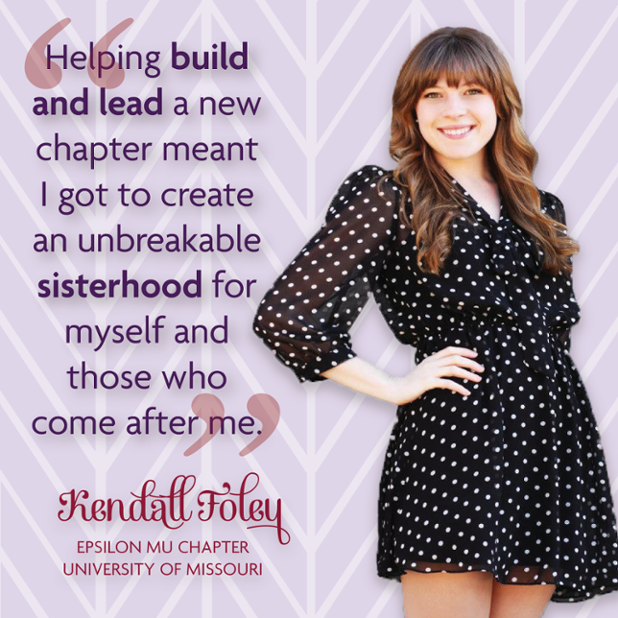 Kendall joined a #SigmaKappa colony for the opportunity to help build a chapter. #CofCSK #WhyGreekLifeWednesday