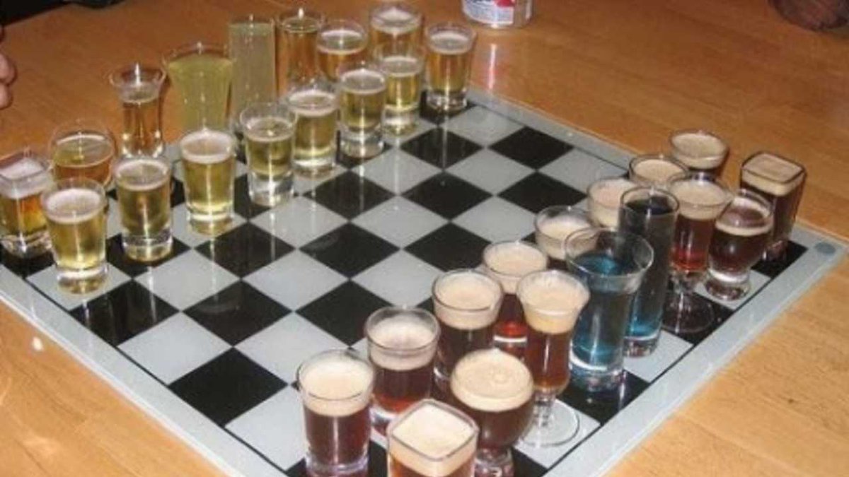 Warwickfresh's tweet photo. DRINKING GAME OF THE WEEK - Alcoholic Chess! http://t.co/3Ax3jKL4PR