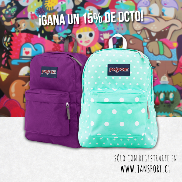 JanSportCL's tweet photo. Inscríbete en http://t.co/Gg35I9WjxD y te enviaremos un correo con tu 15% de dscto.
Aquí: http://t.co/ng1f7WGgzn http://t.co/3UHrmPzHFe