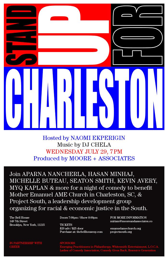 MooreCampaigns's tweet photo. TONIGHT #StandUpForCharleston Fundraiser @BellHouseNY 8pm @aparnapkin @SeatonSmith &amp; more! http://t.co/5e9rmhZI4A http://t.co/tWHve3XVmX