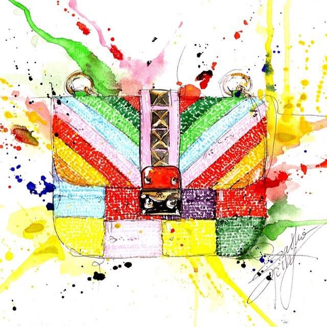 MaisonValentino's tweet image. A splash of color by @sashaspringillustration #lockbag #1973Collection ift.tt/1LRiVVS