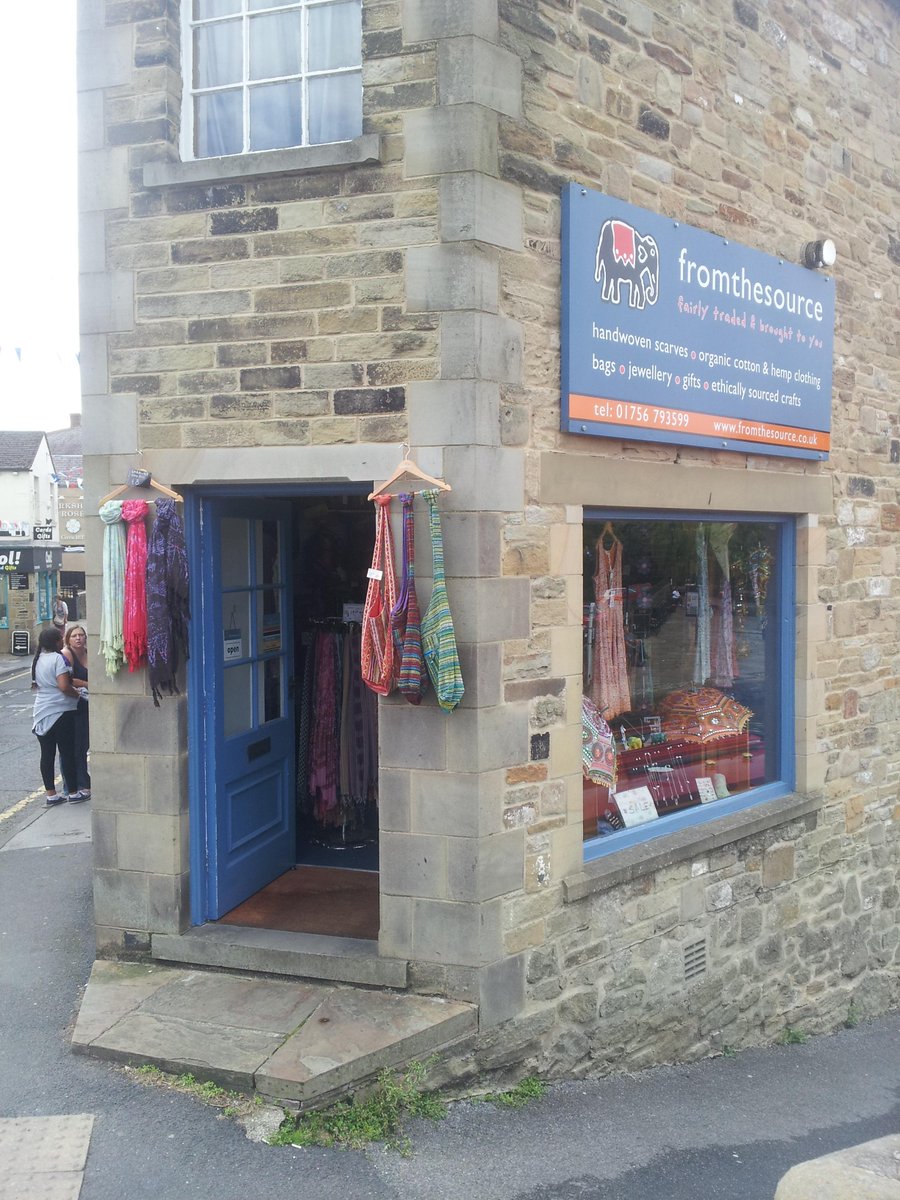 FT_StMichaels's tweet photo. Marcus &amp; Gilli enjoying a visit to @fromthesourceuk and a delicious coffee break in Brody's cafe #Skipton #fairtrade http://t.co/mzg87sItK9