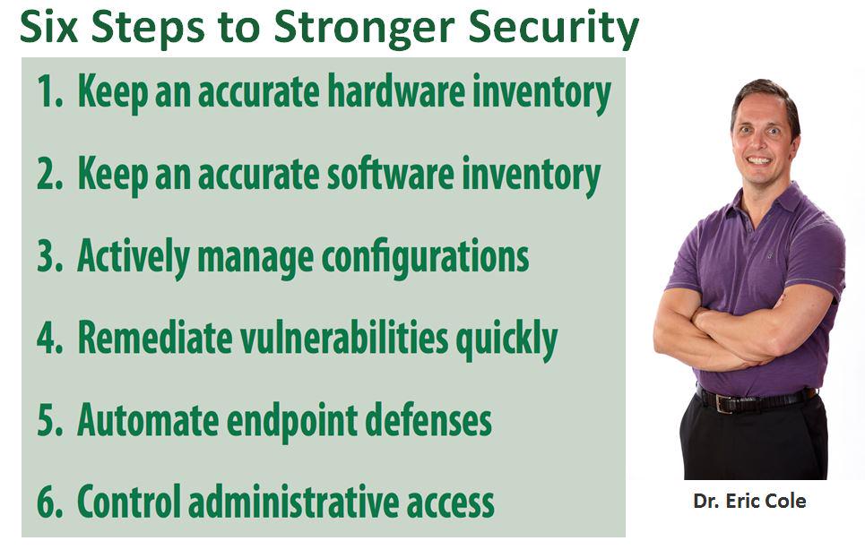 drericcole's tweet photo. If you want to win, focus on Cyber Defense.  Dr. Cole provides 6 steps to stronger security @SANSDefense http://t.co/NtBkdDn1FY