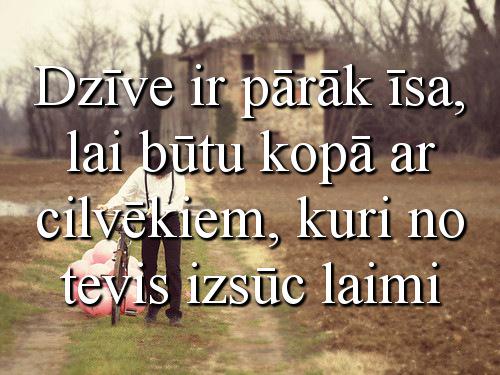 Dzīve ir pārāk īsa..