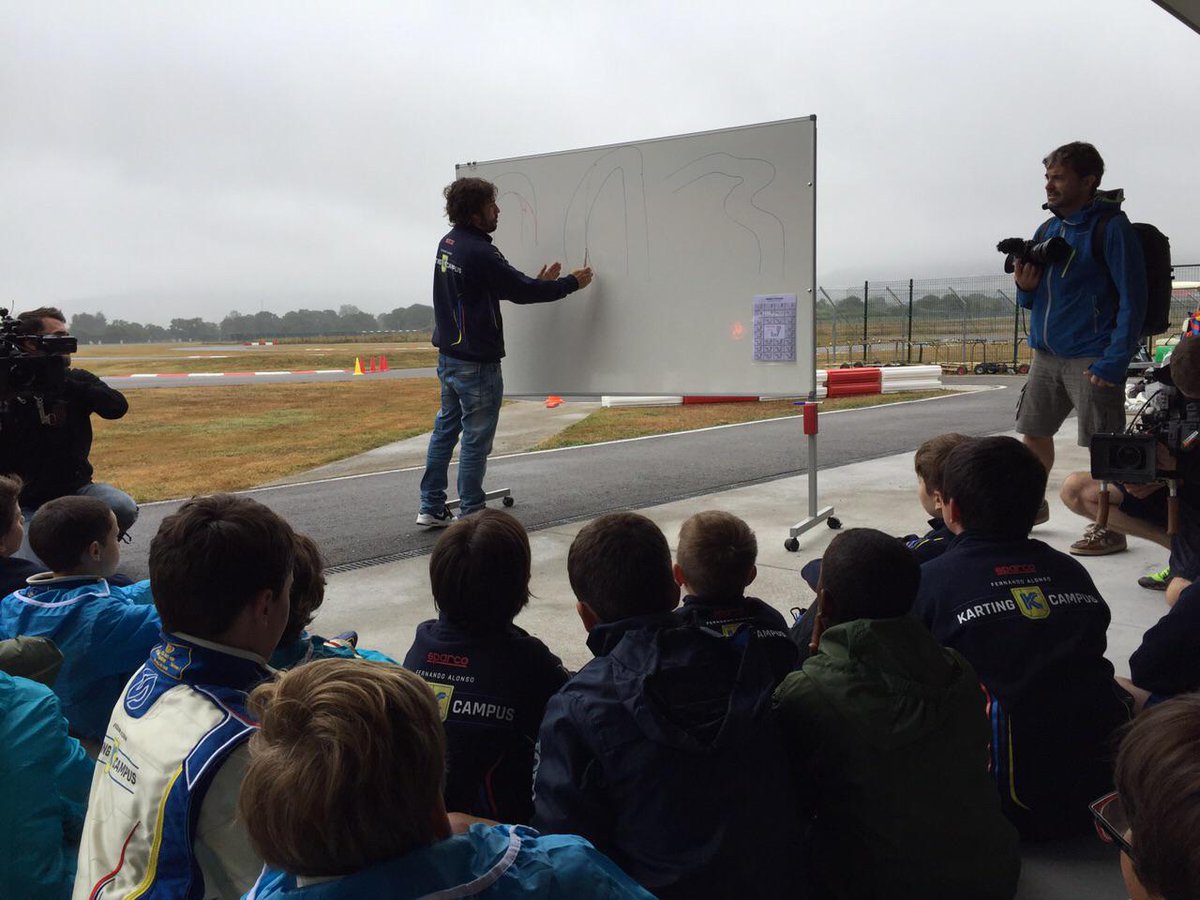 A day at the karting track for Fernando and talented young racers. Time for a quick break and some birthday cake!