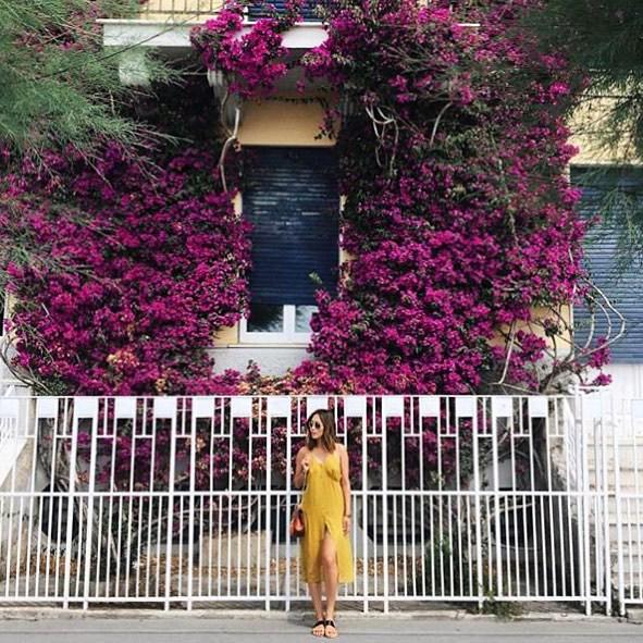 This girl is too beautiful. Especially with these vibrant colors. <a href="/songofstyle/">Aimee Song</a> in @forloveandlemons dress, @joie_cl…