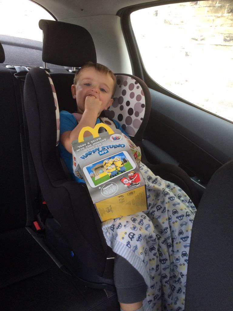 A trip to the drive thru to keep the peace whilst trying to get his screaming baby sister to sleep <a href="/TheUnmumsyMum/">Sarah Turner</a>