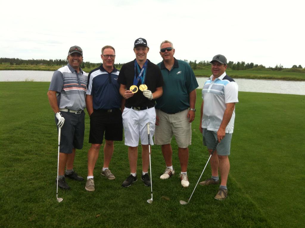 smarps9's tweet photo. Awesome day at the @SportsnetSpec golf tourney! Thanks @ShannonSzabados for the look at a couple olympic golds http://t.co/dCNZC2Ei3p