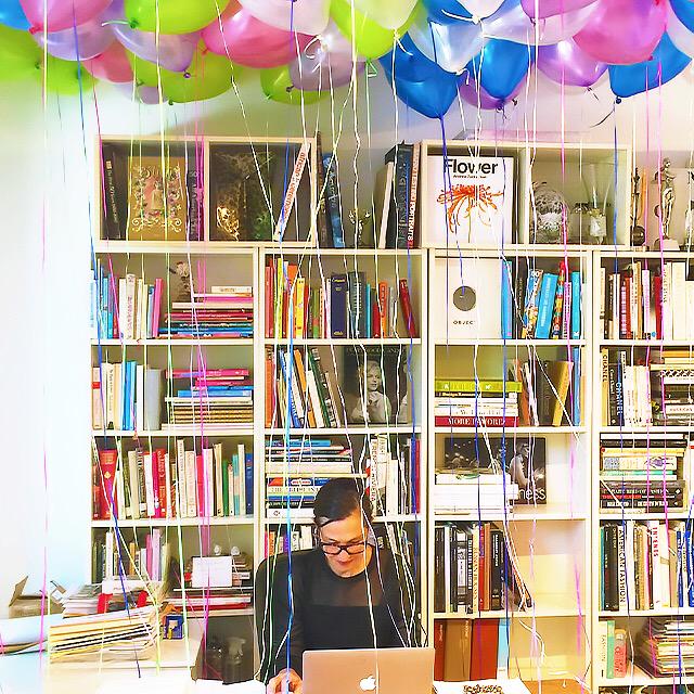 Wishing a happy and colorful birthday to our fearless leader, who\s currently overdosing on balloons - CR team 