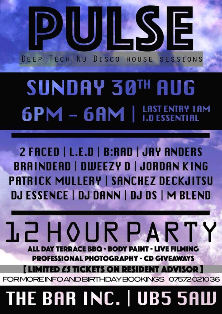 Dj_essence79's tweet photo. Can't wait to be gracing the decks at this one @bar inc - northolt in August 😎🎶🎶
#barinc #pulse #deep #tech #house http://t.co/RHVXIB9dzP