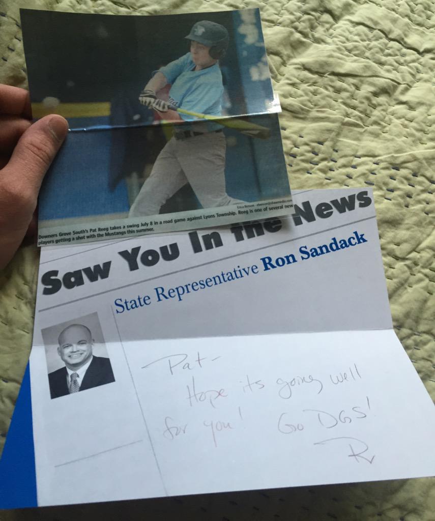 PatrickReeg's tweet photo. Didn't make the team but made the paper...  So I would say "it's going well for me". Thanks Ron #RealLife http://t.co/S52mcowpBd