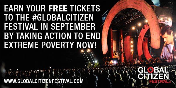 coldplay's tweet photo. Didn't yet win tickets to #GlobalCitizen Fest in NYC? Earn another chance by taking action http://t.co/6YUeQ7H2VW A http://t.co/cn3eiH6iTG