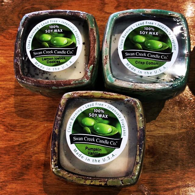 #BackInStock Our wonderfully scented #swancreekcandels are here in some #new scents! Come sniff out your #favorite!