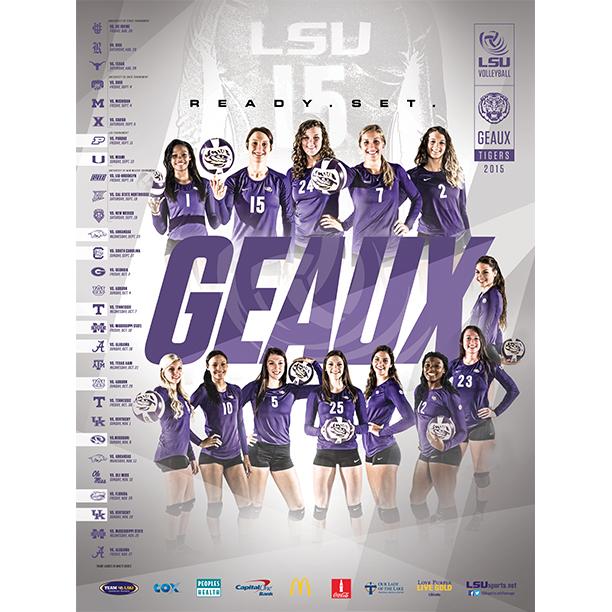 lsuvolleyball's tweet photo. Here it is, 2015 schedule poster! Stop by or order one online here: http://t.co/cQDkwjLbdD #ReadySetGeaux http://t.co/3QTc6HCytK