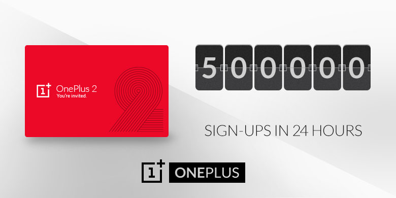 oneplus's tweet image. Sign up at onepl.us/invites, and join over 500,000 fans in getting your own #OnePlus2. #NeverSettle